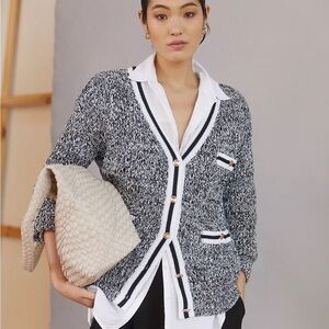 Anthropologie Maeve tweed boyfriend cardigan